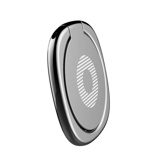 Baseus Privity Ring Bracket Smartphone Ring Holder - Melns - Universālais gredzens-turētājs telefonam