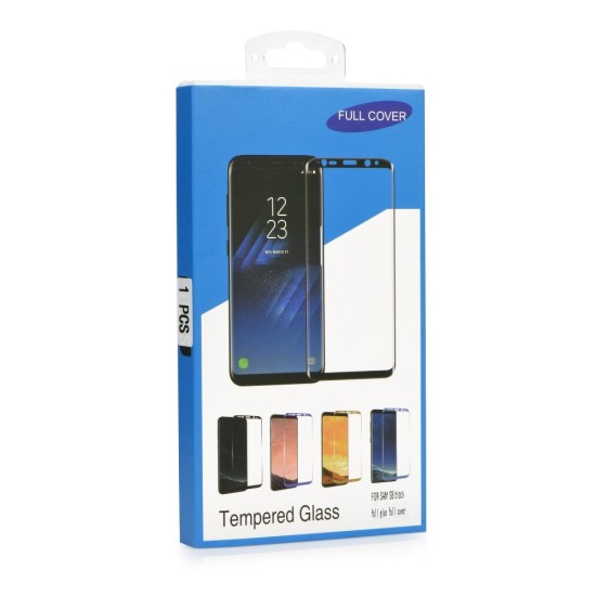 BlueStar 5D Full Glue (Case Friendly with frame) ar noapaļotām malām Tempered Glass screen protector priekš Samsung Galaxy S8 G950 - Melns - Ekrāna Aizsargstikls / Bruņota Stikla Aizsargplēve