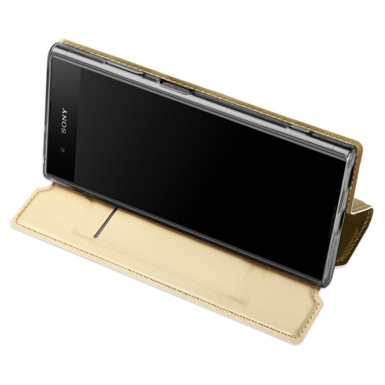 Dux Ducis Skin Pro series priekš Sony Xperia XA1 Plus G3412 - Zelts - sāniski atverams maciņš ar magnētu un stendu (ādas maks, grāmatiņa, leather book wallet case cover stand)