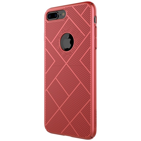 NILLKIN Air Series Heat Dissipation Matte PC Hard Case priekš Apple iPhone 8 Plus - Sarkans - plastikas aizmugures apvalks (bampers, vāciņš, PU back cover, bumper shell)