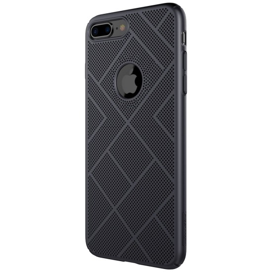 NILLKIN Air Series Heat Dissipation Matte PC Hard Case priekš Apple iPhone 8 Plus - Melns - plastikas aizmugures apvalks (bampers, vāciņš, PU back cover, bumper shell)
