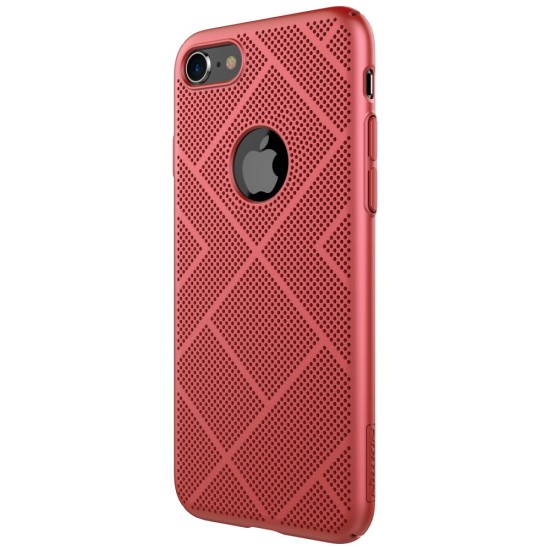 NILLKIN Air Series Heat Dissipation Matte PC Hard Case priekš Apple iPhone 8 - Sarkans (ar izgriezumu) - plastikas aizmugures apvalks (bampers, vāciņš, PU back cover, bumper shell)