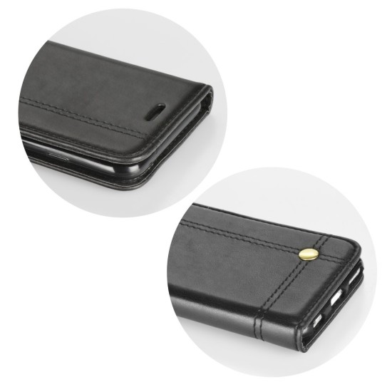 Prestige Book Case priekš LG K11 X410 - Melns - sāniski atverams maciņš ar stendu (ādas maks, grāmatiņa, leather book wallet case cover stand)