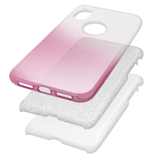 Gradient Glitter 3in1 Back Case priekš Xiaomi Redmi 6 - Rozā - silikona aizmugures apvalks (bampers, vāciņš, ultra slim TPU silicone case cover, bumper)