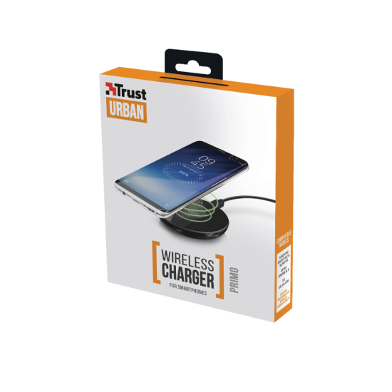 Trust Primo 5W Qi Wireless Charger - Melns - Universāls induktīvs bezvadu USB lādētājs paliktnis