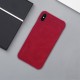 NILLKIN Qin Series Card Holder Leather Flip Case priekš Apple iPhone XS Max - Sarkans - sāniski atverams maciņš (ādas maks, grāmatiņa, leather book wallet case cover)