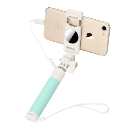 Usams US-ZB014 Lightning cable Selfie Stick statīvs - Tirkīzs - Selfie monopod Teleskopisks stiprinājuma statīvs