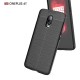 Litchi Skin PU Leather Coated TPU Mobile Phone Case priekš OnePlus 6T - Melns - ādas imitācijas triecienizturīgs silikona aizmugures apvalks (maciņš, bampers, vāciņš, slim cover, bumper, back case)