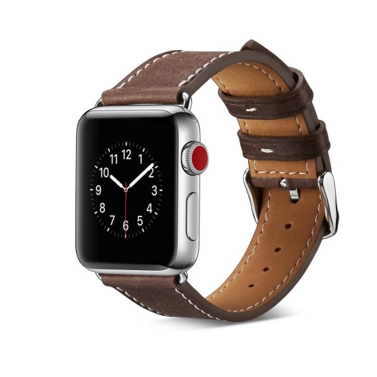 Top Layer Cowhide Leather Watch Band для Apple Watch 38 / 40 / 41 mm - Коричневый - ремешок для часов из натуральной кожи