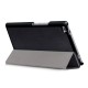 Tri-fold Stand PU Smart Auto Wake/Sleep Leather Case priekš Lenovo Tab 4 8.0 TB-8504 - Melns - sāniski atverams maciņš ar stendu