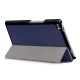 Tri-fold Stand PU Smart Auto Wake/Sleep Leather Case priekš Lenovo Tab 4 8.0 TB-8504 - Tumši Zils - sāniski atverams maciņš ar stendu