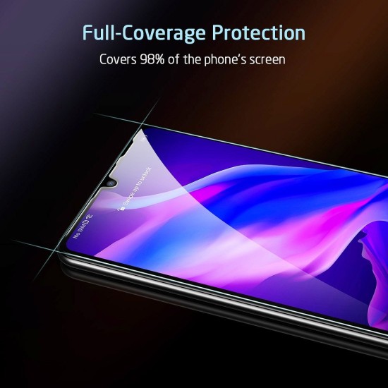 ESR 5D Full Coverage Edge Glue (with Frame) Tempered Glass protector priekš Huawei P30 Lite - Melns - Ekrāna Aizsargstikls / Bruņota Stikla Aizsargplēve