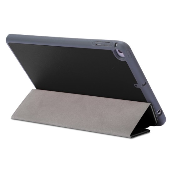 Tri-fold Stand PU Smart Auto Wake/Sleep Leather Case priekš Apple iPad mini 5 (2019) / mini 4 (2015) - Melns - sāniski atverams maciņš ar stendu