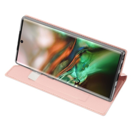 Dux Ducis Skin Pro series priekš Samsung Galaxy Note 10 Plus N975 / 5G N976 - Rozā Zelts - sāniski atverams maciņš ar stendu (ādas maks, grāmatiņa, leather book wallet case cover stand)