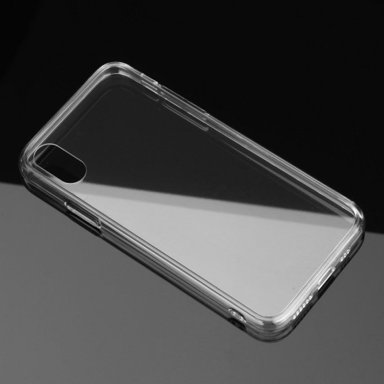 Forcell Glass Back Case priekš Apple iPhone 11 Pro - Caurspīdīgs - plastikas aizmugures apvalks ar aizsardzības stiklu (bampers, vāciņš, PU back cover, bumper shell)