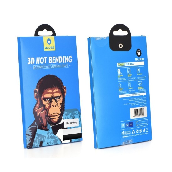 Mr. Monkey 3D Hot Bending Edge Glue (Fingerprint Friendly) Tempered Glass protector priekš Samsung Galaxy Note 10 N970 - Melns - Ekrāna Aizsargstikls / Bruņota Stikla Aizsargplēve (Full screen size curved)