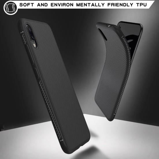 Twill Texture Silicone Mobile Phone Cover Shell priekš Xiaomi Redmi 7A - Melns - triecienizturīgs silikona aizmugures apvalks (bampers, vāciņš, slim TPU silicone case shell cover, bumper)