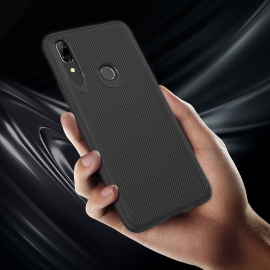 Twill Texture Silicone Mobile Phone Cover Shell priekš Huawei P Smart Z / Honor 9X - Melns - triecienizturīgs silikona aizmugures apvalks (bampers, vāciņš, slim TPU silicone case shell cover, bumper)