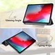 Tri-fold Stand PU Smart Auto Wake/Sleep Leather Case priekš Apple iPad Pro 11 (2018) / Air 4 (2020) / Air 5 (2022) / Air 11 (2024) - Melns - sāniski atverams maciņš ar stendu