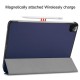 Tri-fold Stand PU Smart Auto Wake/Sleep Leather Case priekš Apple iPad Pro 12.9 (2020 / 2021 / 2022) - Tumši Zils - sāniski atverams maciņš ar stendu