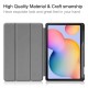 Tri-fold Stand PU Smart Auto Wake/Sleep Leather Case priekš Samsung Galaxy Tab S6 Lite P610 / P613 / P615 / P619 - Melns - sāniski atverams maciņš ar stendu