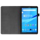 Litchi Texture PU Leather Tablet Case priekš Lenovo Tab M8 TB-8505 / TB-8506 3rd Gen - Melns - sāniski atverams mākslīgas ādas maciņš ar stendu