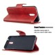 PU Leather Book Case with Wallet Stand priekš Nokia 2.3 - Sarkans - sāniski atverams mākslīgas ādas maciņš ar stendu