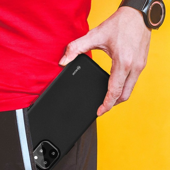 RoarKorea Rico Armor Back Case priekš Xiaomi Redmi Note 9 - Melns - triecienizturīgs silikona aizmugures apvalks (bampers, vāciņš, slim TPU silicone case shell cover, bumper)