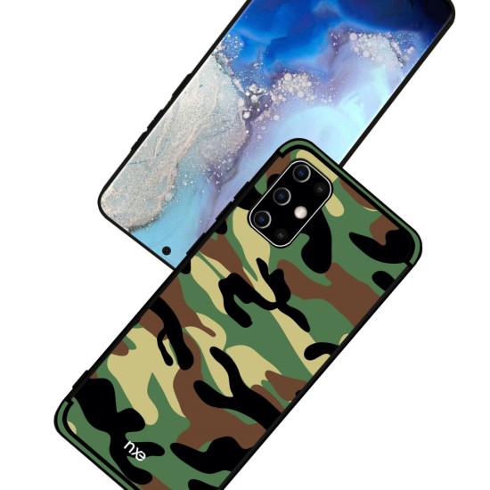 NXE Camouflage Pattern PC/TPU Hybrid Back Case priekš Samsung Galaxy S20 G980 - Tumši Zaļš - plastikāta / silikona aizmugures apvalks / bampers-vāciņš