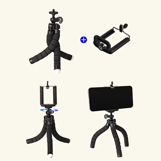 Octopus Tripod Bracket 360 Degree Rotation Mini Universal Mobile Phone Holder Stand - Sarkans - Universāla stiprinājuma statīvs