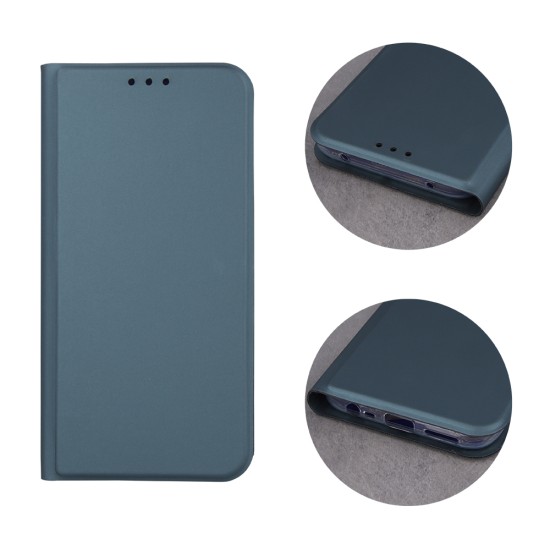 Smart Skin Book Case priekš Xiaomi Redmi Note 8T - Tumši Zaļš - sāniski atverams maciņš ar stendu / grāmatveida maks