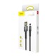 Baseus 2M Cafule 1.5A USB to Lightning cable - Melns / Pelēks - Apple iPhone / iPad lādēšanas un datu kabelis / vads