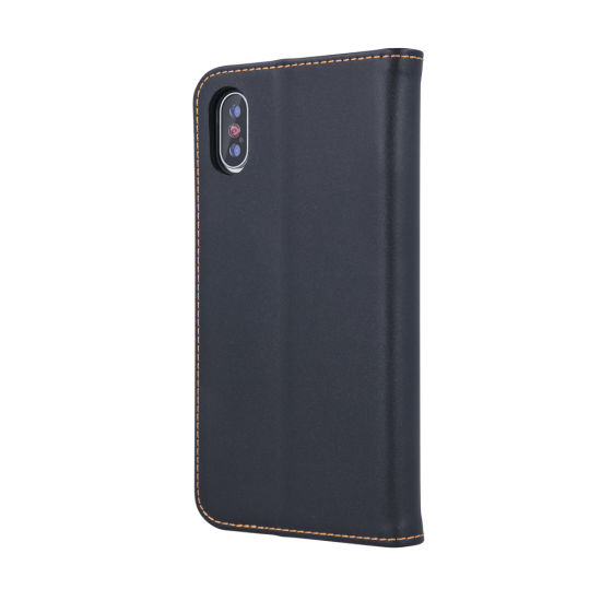 Genuine Leather Case Smart Pro priekš Samsung Galaxy A42 5G A426 - Melns - dabīgās ādas maciņš sāniski atverams ar stendu