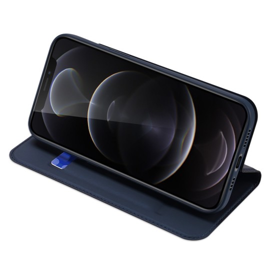 Dux Ducis Skin Pro series priekš Apple iPhone 12 Pro Max - Tumši Zils - sāniski atverams maciņš ar magnētu un stendu
