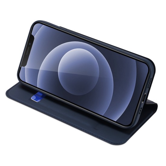 Dux Ducis Skin Pro series priekš Apple iPhone 12 / 12 Pro - Tumši Zils - sāniski atverams maciņš ar magnētu un stendu
