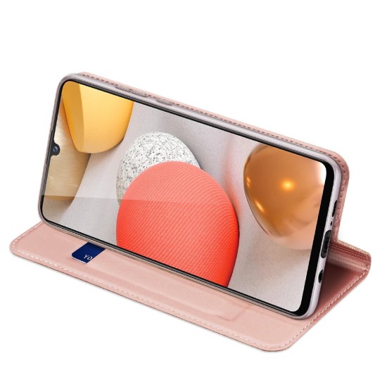 Dux Ducis Skin Pro series priekš Samsung Galaxy A42 5G A426 - Rozā Zelts - sāniski atverams maciņš ar magnētu un stendu