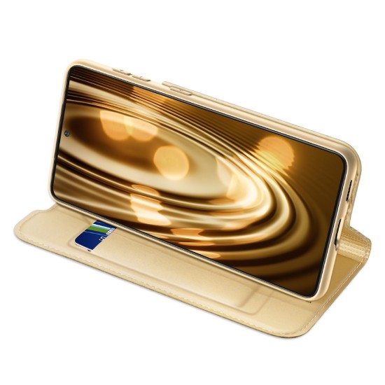 Dux Ducis Skin Pro series priekš Samsung Galaxy S21 G991 - Zelts - sāniski atverams maciņš ar magnētu un stendu