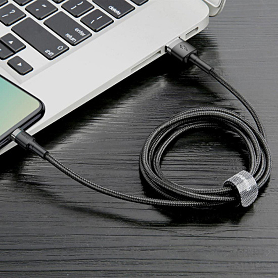 Baseus 0.5M Cafule 2.4A USB to Lightning cable - Melns / Pelēks - Apple iPhone / iPad lādēšanas un datu kabelis / vads