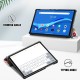 Tri-fold Stand PU Smart Auto Wake/Sleep Leather Case priekš Lenovo Tab M10 HD X306 - Taureņi / Puķes - sāniski atverams maciņš ar stendu