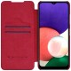 NILLKIN Qin Series Card Holder Leather Flip Case priekš Samsung Galaxy A22 5G A226 - Sarkans - sāniski atverams maciņš (ādas maks, grāmatiņa, leather book wallet case cover)