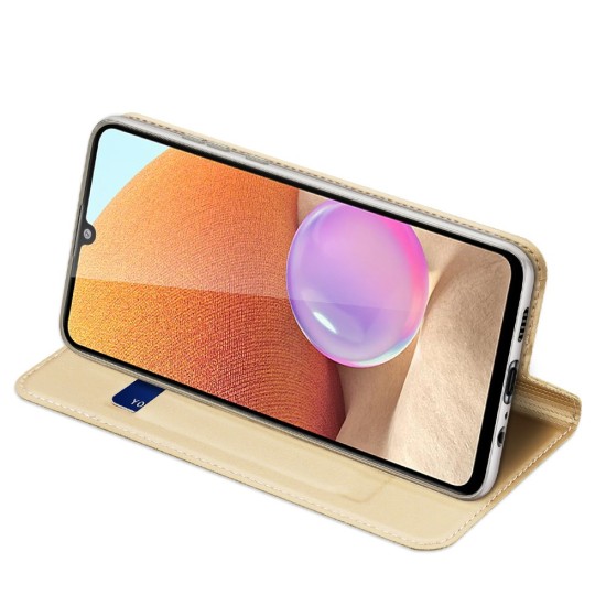 Dux Ducis Skin Pro series priekš Samsung Galaxy A52 A525 / A52 5G A526 / A52s 5G A528 - Zelts - sāniski atverams maciņš ar magnētu un stendu