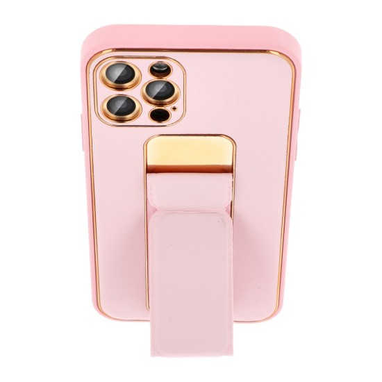 Forcell Leather Back Case with Kickstand для Apple iPhone 13 - Розовый - чехол-накладка из искусственной кожи со стендом / подставкой / бампер-крышка