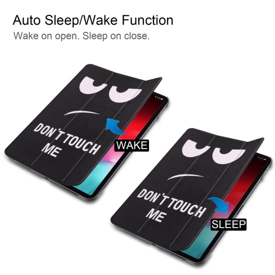 Tri-fold Stand PU Smart Auto Wake/Sleep Leather Case priekš Apple iPad Pro 11 (2020 / 2021 / 2022) - Do Not Touch Me - sāniski atverams maciņš ar stendu