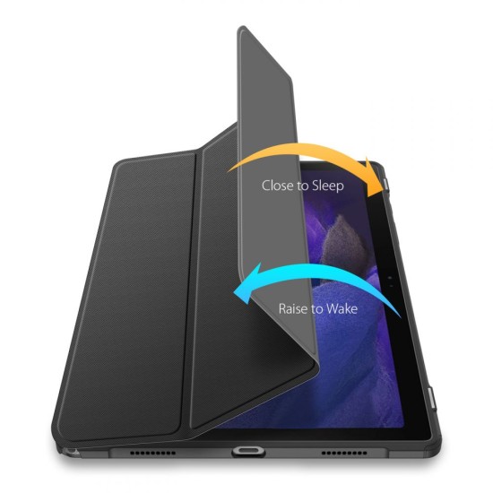 Dux Ducis Toby series priekš Samsung Galaxy Tab A8 10.5 X200 / X205 - Melns - sāniski atverams maciņš ar magnētu un stendu