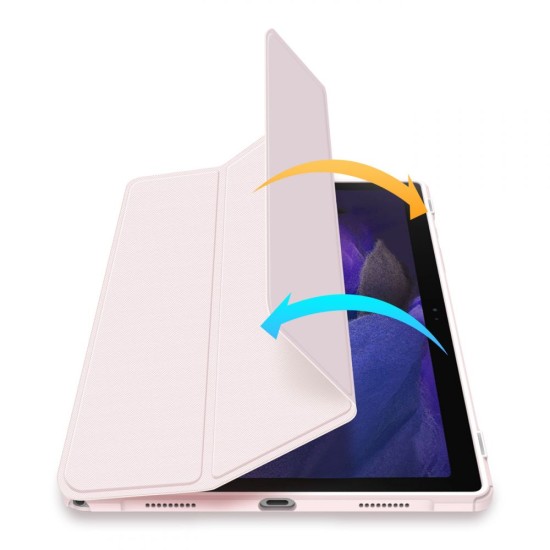 Dux Ducis Toby series priekš Samsung Galaxy Tab A8 10.5 X200 / X205 - Gaiši Rozā - sāniski atverams maciņš ar magnētu un stendu