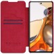NILLKIN Qin Series Card Holder Leather Flip Case priekš Xiaomi 11T 5G / 11T Pro 5G - Sarkans - sāniski atverams maciņš