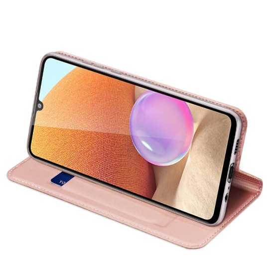 Dux Ducis Skin Pro series priekš Samsung Galaxy A32 5G A326 - Rozā Zelts - sāniski atverams maciņš ar magnētu un stendu