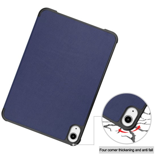 Tri-fold Stand PU Smart Auto Wake/Sleep Leather Case priekš Apple iPad mini 6 (2021) - Tumši Zils - sāniski atverams maciņš ar stendu