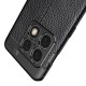 Litchi Skin PU Leather Coated TPU Mobile Phone Case priekš OnePlus 10 Pro 5G - Melns - ādas imitācijas triecienizturīgs silikona aizmugures apvalks (maciņš, bampers, vāciņš, slim cover, bumper, back case)