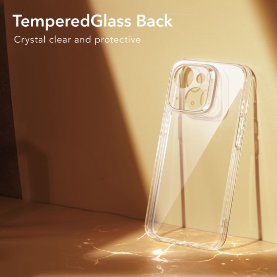 ESR Ice Shield Back Case priekš Apple iPhone 14 - Caurspīdīgs - triecienizturīgs silikona-stikla aizmugures apvalks / bampers-vāciņš